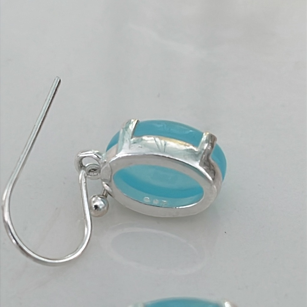 Chalcedony 14KWG Plated Earrings - Picture 5 of 6